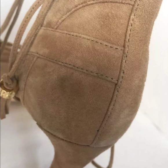 New MK Michael Kors Leather Suede Pumps Gladiator Lace Brown Women Shoes 10 - Picture 12 of 12